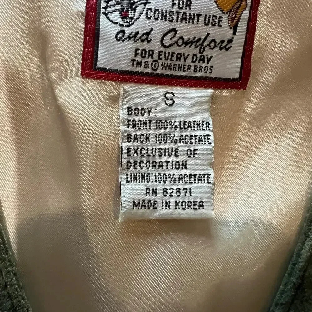 Vintage Looney Tunes Leather Vest Tasmanian Devil 
